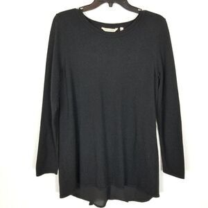 SOFT SURROUNDINGS Women Sirena Sweater size M Black Wool Blend Pullover Cozy